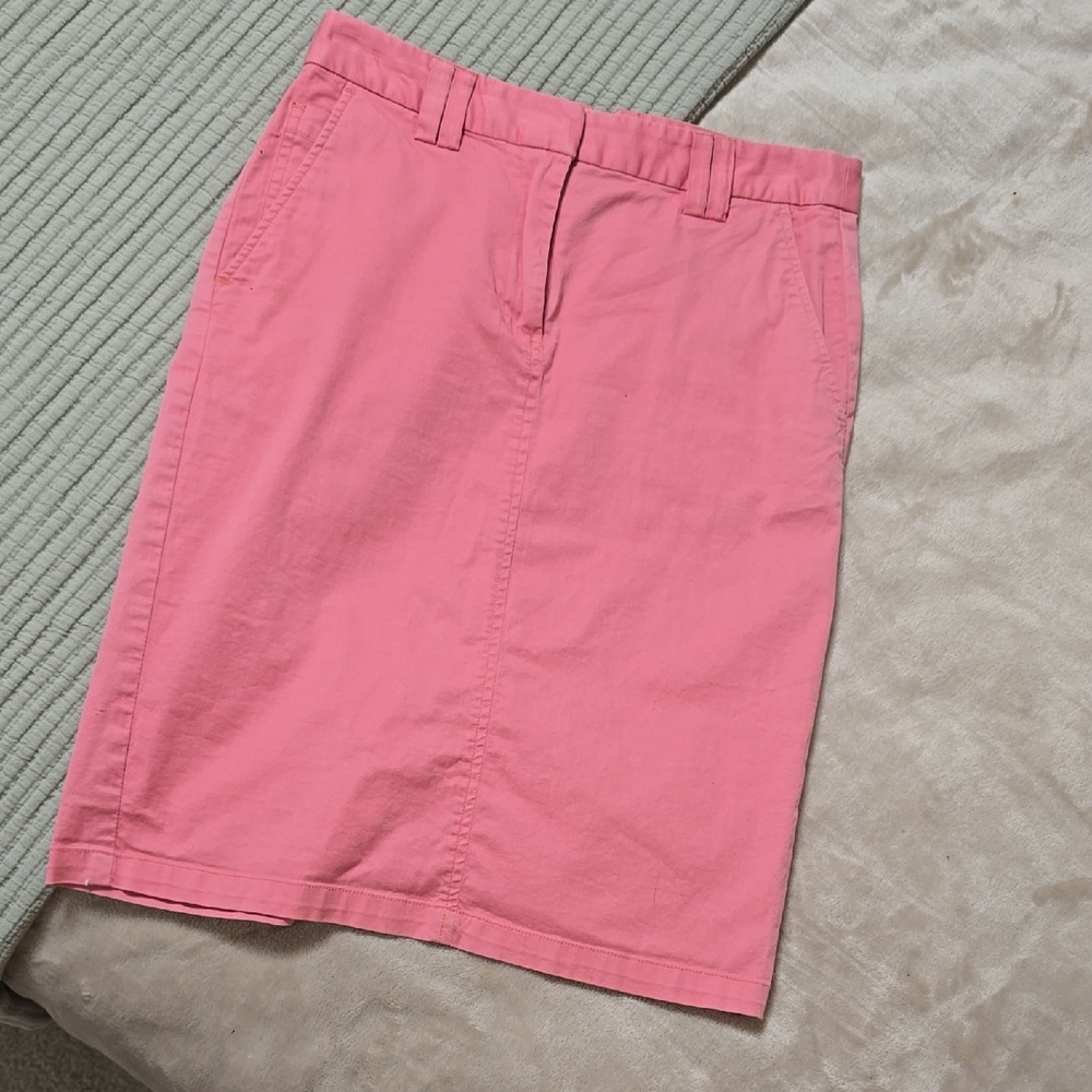 Pink Knee-Length Pencil Skirt